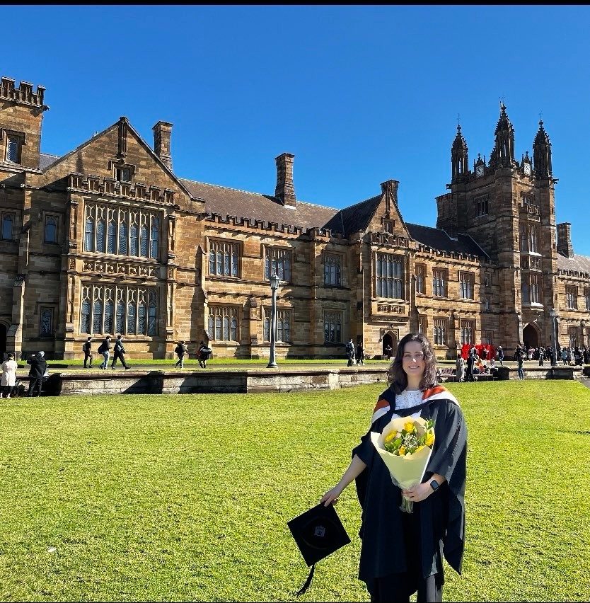 Eloise Vanderveen, graduating from the University of Sydney